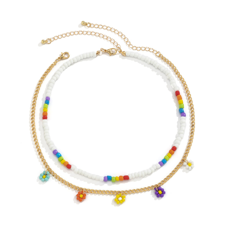 Sweet Cool Ins Woven Beaded Rice Bead Necklace