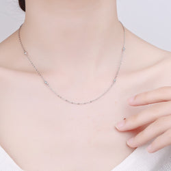 Sterling Silver Zircon Clavicle Chain Women