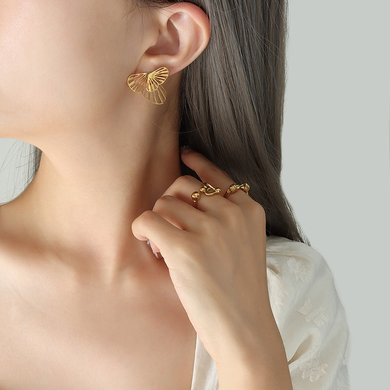 Women's Niche Design Gold Plated Earrings