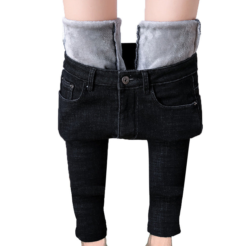 Ladies winter jeans plus velvet thick leggings