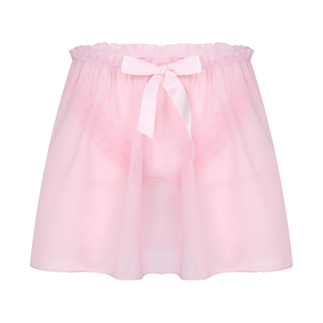 Sexy Half Perspective Chiffon Skirt