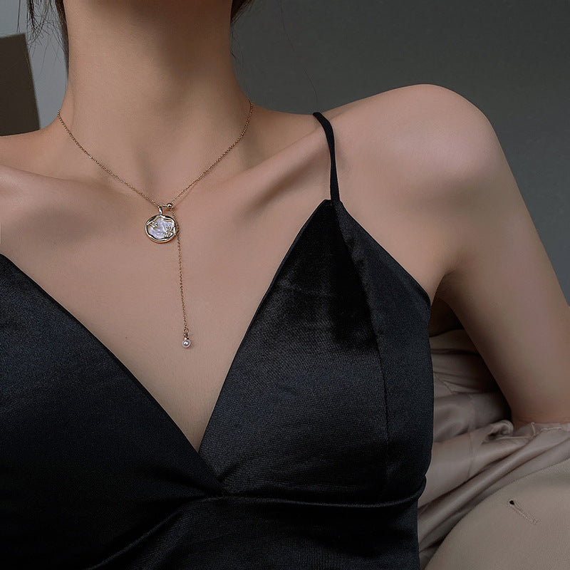 Wind Simple Clavicle Chain Pearl Necklace