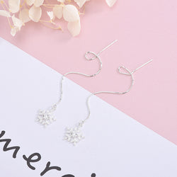 Diamond Snowflake Earline Tassel Earrings