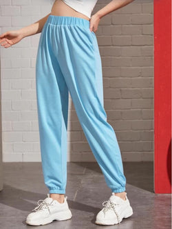 Foreign Trade Women'S Casual Sports Pants, Jogger Trousers, Comfortable Solid Color Trousers