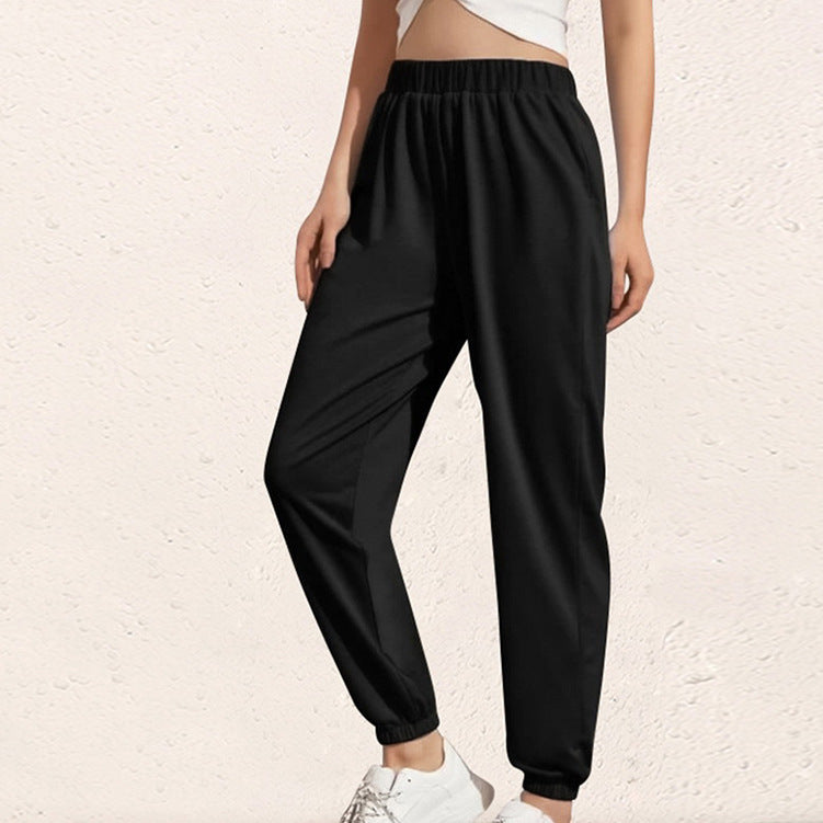 Foreign Trade Women'S Casual Sports Pants, Jogger Trousers, Comfortable Solid Color Trousers