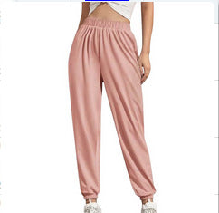 Foreign Trade Women'S Casual Sports Pants, Jogger Trousers, Comfortable Solid Color Trousers