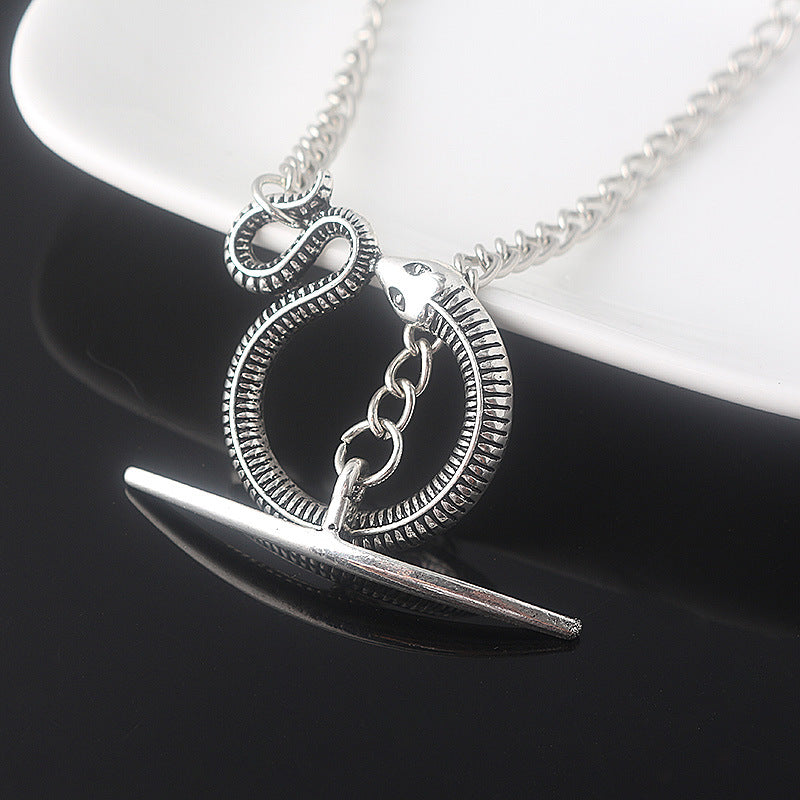 Moon And Snake Collar Necklace Pendant