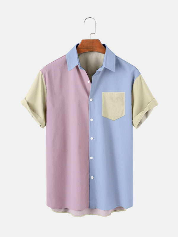 Patchwork Short Sleeve Shirt