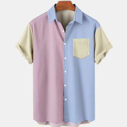 Patchwork Short Sleeve Shirt