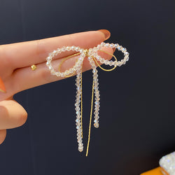 Asymmetrical Crystal Bow Earrings