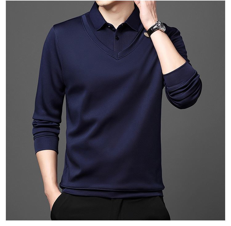 Long - Sleeve False Two Bottom Unlined Upper Garment Thin Turn