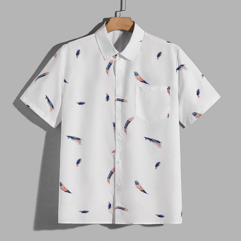 Feather Pocket Short Sleeve Shirt Men