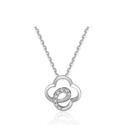 S925 sterling silver rose gold four-leaf clasp necklace