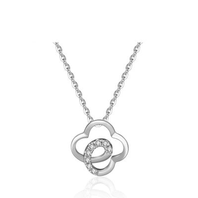 S925 sterling silver rose gold four-leaf clasp necklace