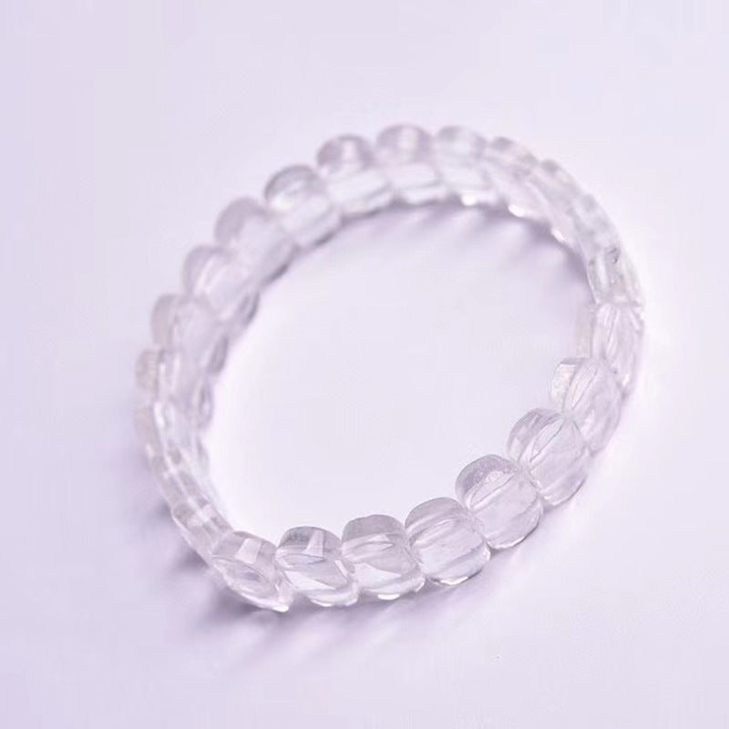 Natural White Crystal Single Loop Bracelet