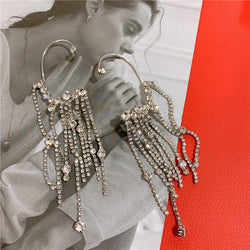 Luxury Silver Personalized Fashion Tassel Earrings Earrings Earrings One-piece Exaggerated Earrings