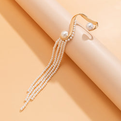 Baroque Pearl Tassel Exaggerated Earrings Women