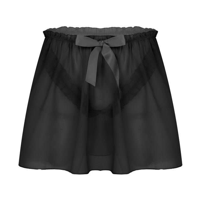 Sexy Half Perspective Chiffon Skirt