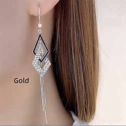 High-quality Light Luxury Full Diamond Long Earrings