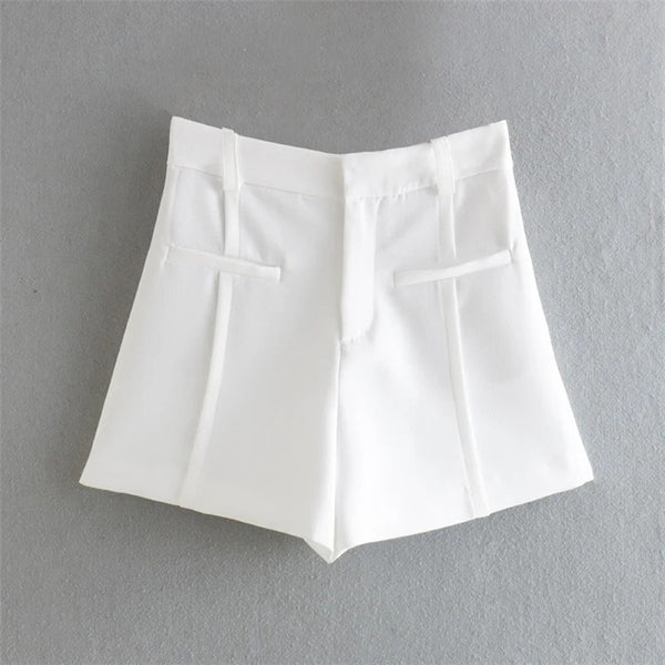 Temperament Pocket Decoration High Waist Shorts