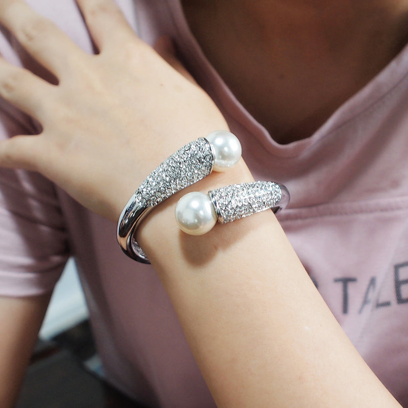 All-match temperament diamond pearl bracelet