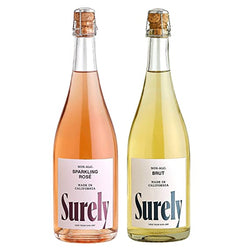 Surely Non Alcoholic Sparkling Brut and Rosé, Dealcoholized California Wine