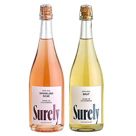 Surely Non Alcoholic Sparkling Brut and Rosé, Dealcoholized California Wine