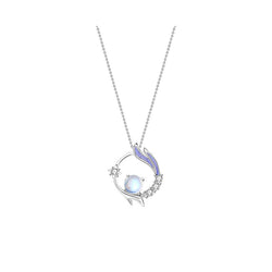 925 Sterling Silver Moonstone Necklace Women's Light Luxury