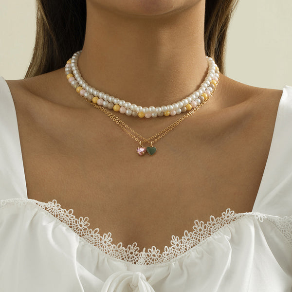 Simple Pearl Alloy Set Necklace