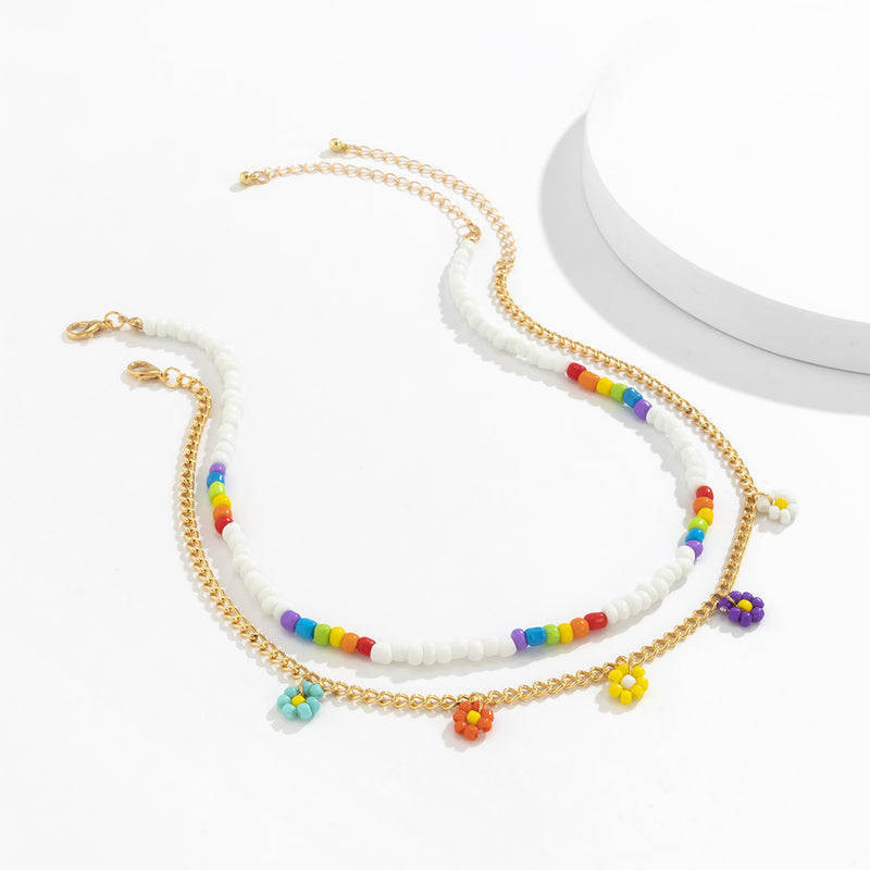 Sweet Cool Ins Woven Beaded Rice Bead Necklace