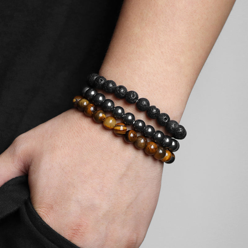 Natural Stone Bead Bracelet For Men