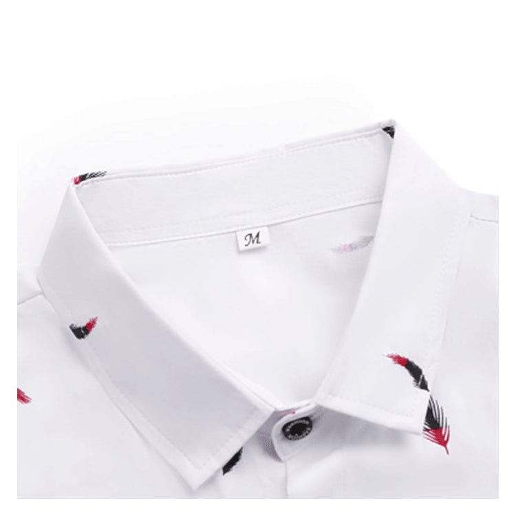 Feather Pocket Short Sleeve Shirt Men