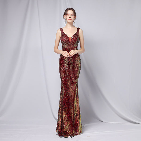 New Sequined Fishtail Long Dress