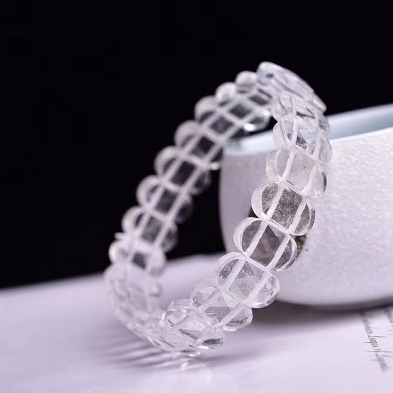 Natural White Crystal Single Loop Bracelet