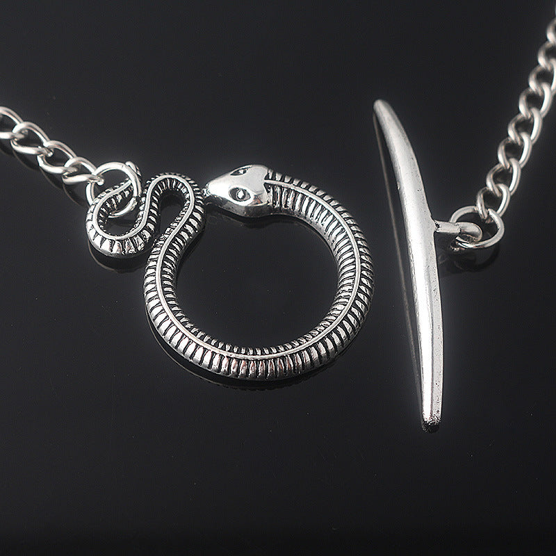 Moon And Snake Collar Necklace Pendant