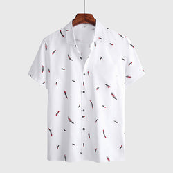 Feather Pocket Short Sleeve Shirt Men