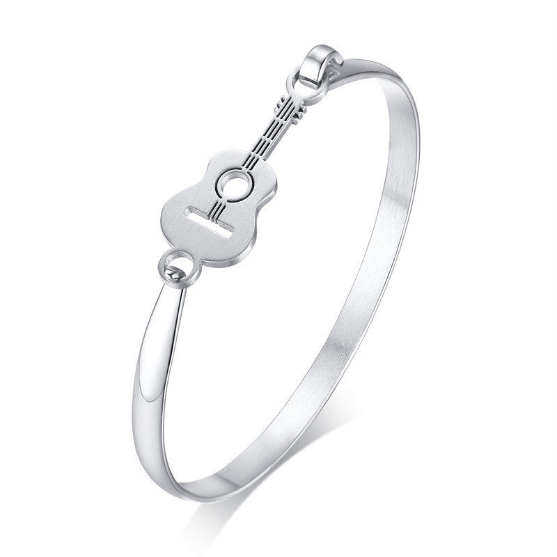 Simple style stainless steel guitar bracelet