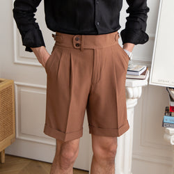 Thin Solid Color Non-ironing Casual  Men's Shorts