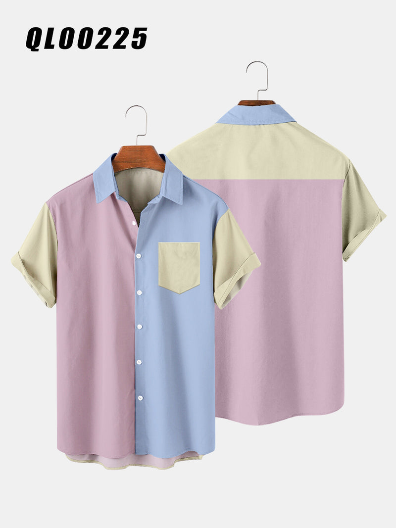 Patchwork Short Sleeve Shirt