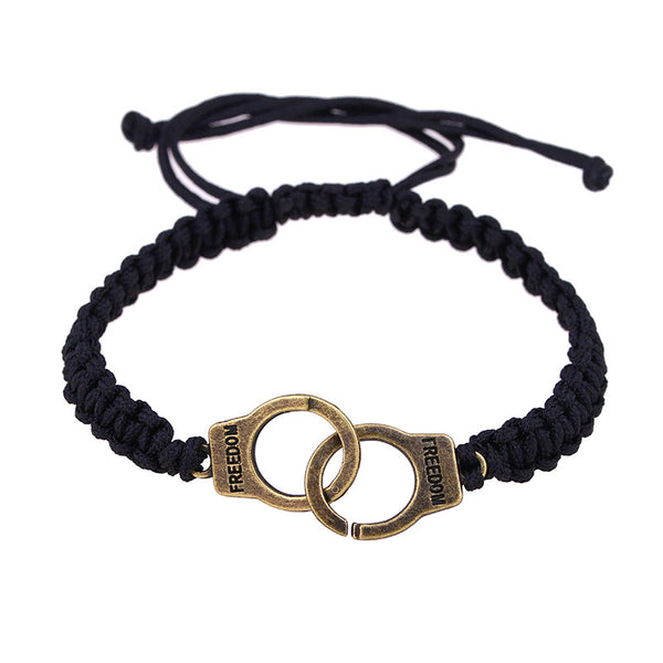 Woven Handcuffs Adjustable Bracelet For Men And Women