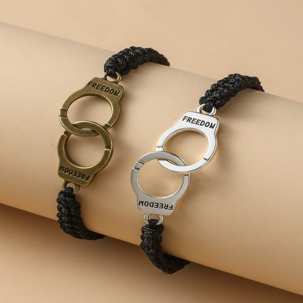 Woven Handcuffs Adjustable Bracelet For Men And Women