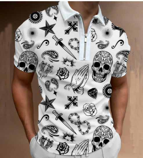 Geometric Printed Summer Men's Short-sleeved T-shirt