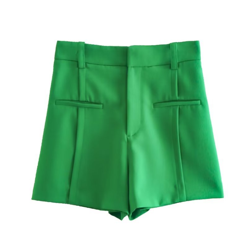 Temperament Pocket Decoration High Waist Shorts