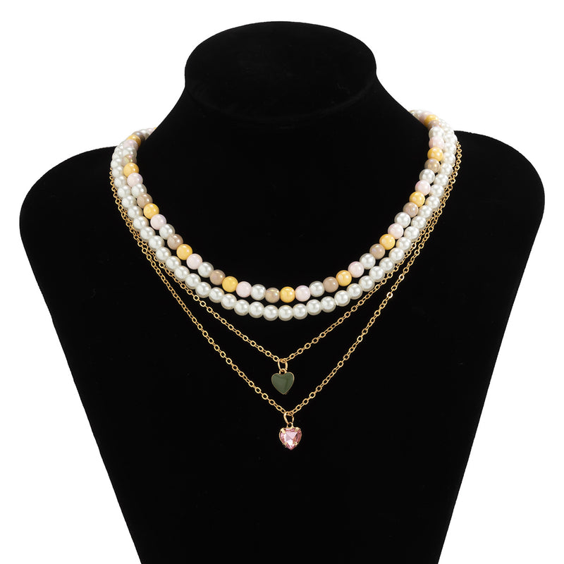 Simple Pearl Alloy Set Necklace