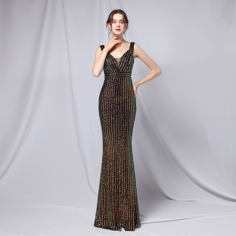 New Sequined Fishtail Long Dress