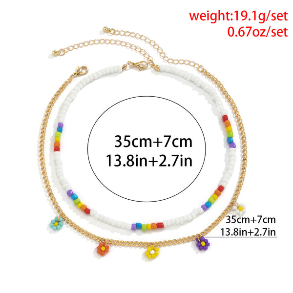 Sweet Cool Ins Woven Beaded Rice Bead Necklace