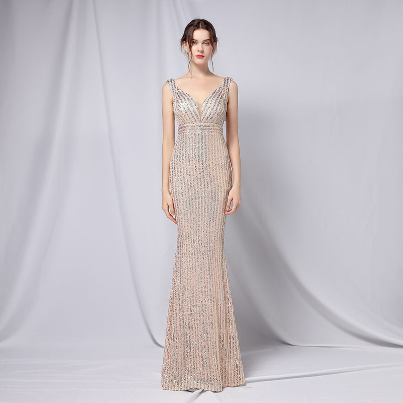 New Sequined Fishtail Long Dress