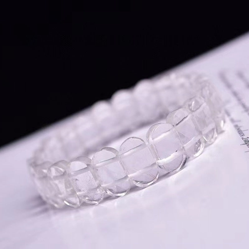 Natural White Crystal Single Loop Bracelet