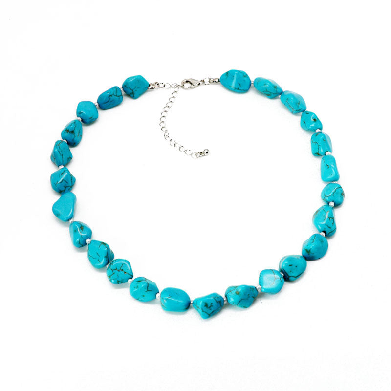 Women's Irregular Turquoise Beaded Necklace