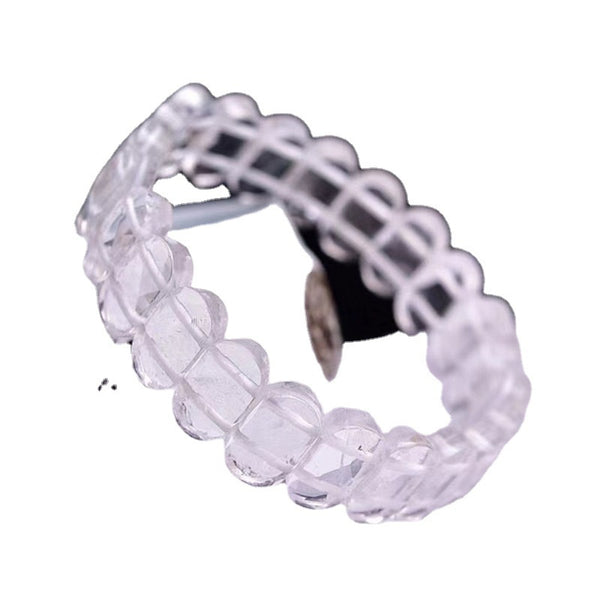 Natural White Crystal Single Loop Bracelet